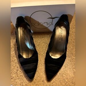 Vintage Paloma Heels‎ black velvet and satin 9